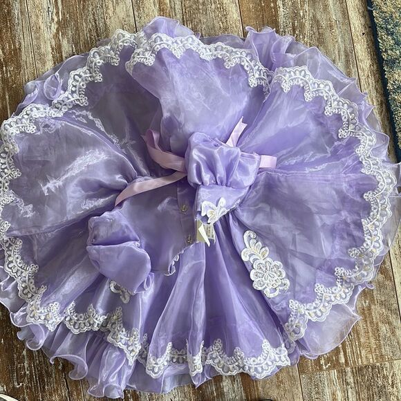 Vintage Full Circle Pageant Dress Tip Top Kids Ruffles Beading Lace Sequins - Picture 10 of 10